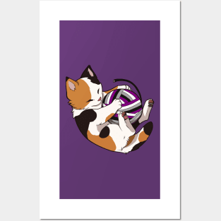 Asexual Pride Calico Cat Posters and Art